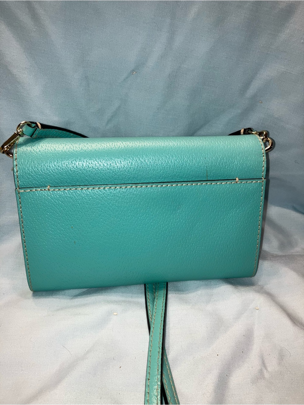 kate spade turquoise pebbled leather crossbody bag teal - Picture 8 of 11